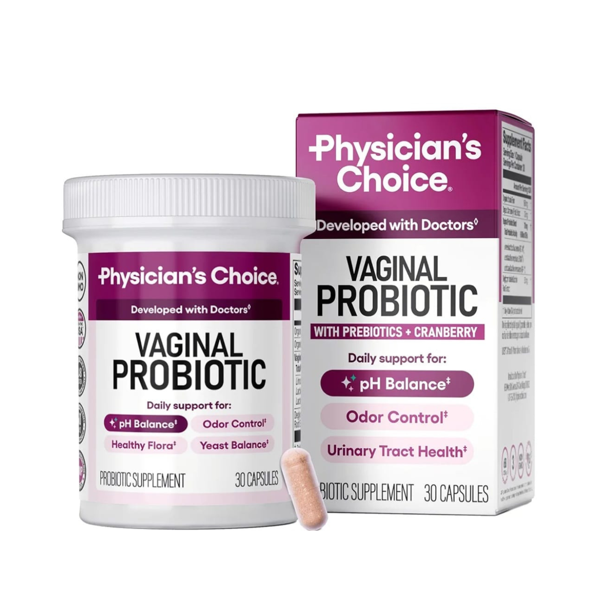 Vaginal Probiotic™ Probiótico femenino diario equilibra la microbiota vaginal y controla el olor íntimo sin cremas ni óvulos vaginales.